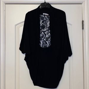 Umgee Black Cardigan with Lace - Size Medium